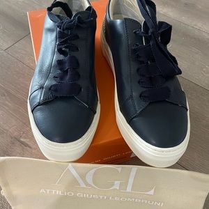 ⬇️ PRICE ⬇️ AGL - Pearl Sneaker In Blue Leather  -  37 / 7